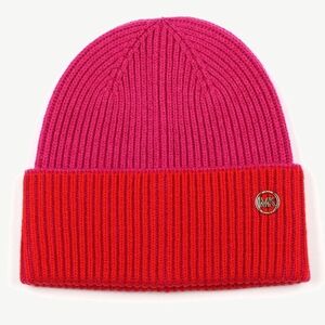 Michael Kors Women's colorblocked  Plaited Fisherman Rib Cuff Beanie Win…